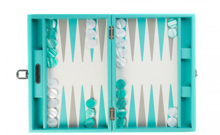 Backgammon small buffle bluebettle de Hector Saxe