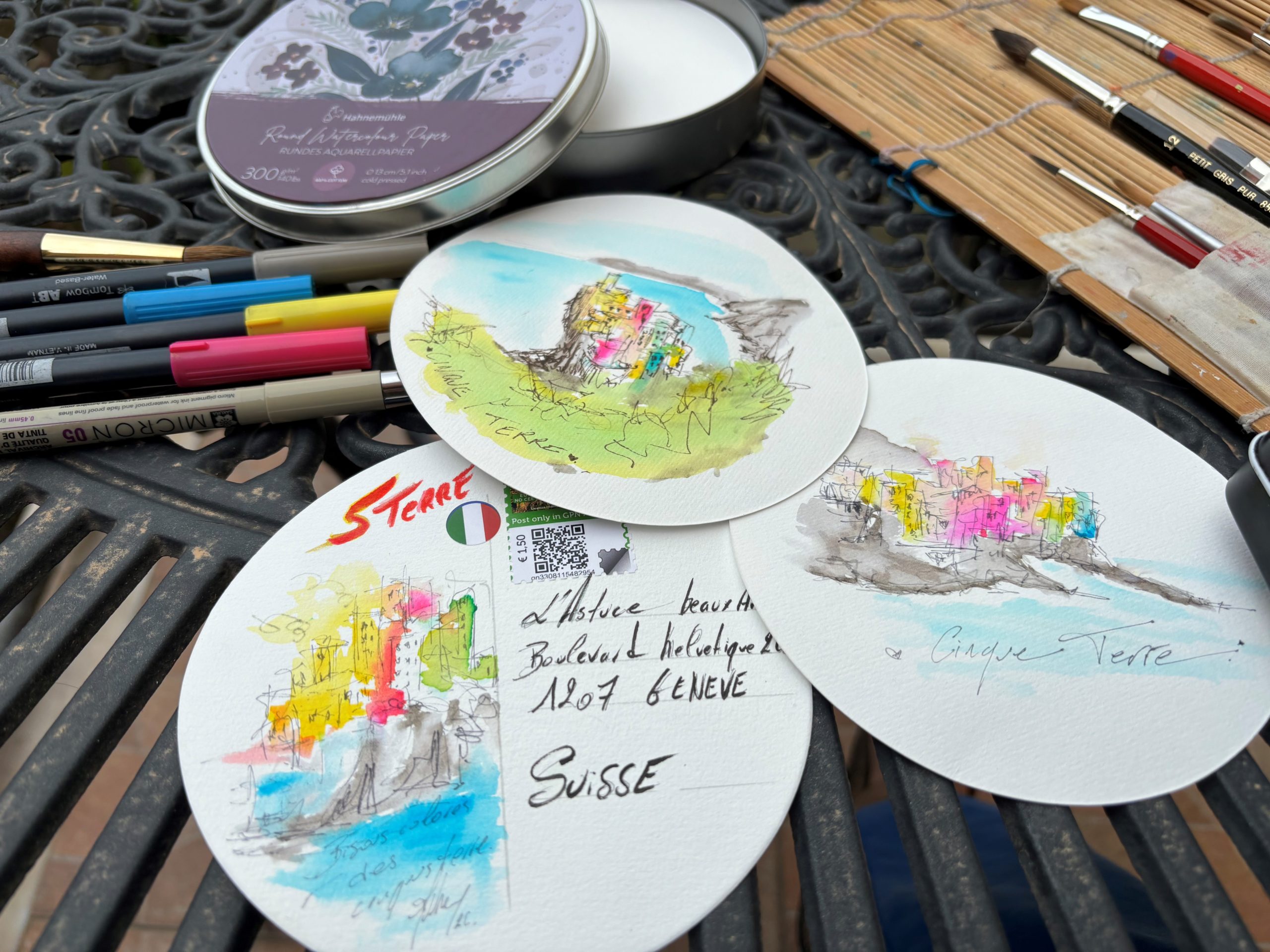 Le papier aquarelle rond